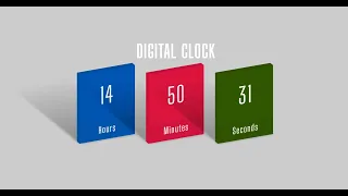 3D Digital Clock Design HTML CSS Javascript