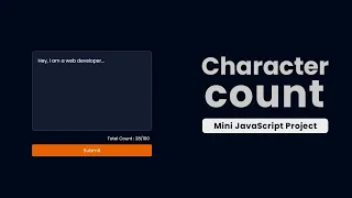 Live Character Counter using HTML CSS JAVASCRIPT