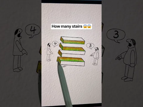 How many stairs 😱🤔#drawing #art #رسم
