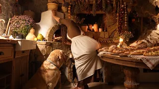 Wood-Fired Oven Baking | Traditional Pide Pizza 🥖 Rustic Bread and Focaccia
