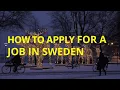How to apply for a job in Sweden