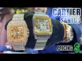 RATING and PRICING CARTIER Santos WATCHES Diamond VS Plain Jane