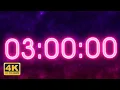 3 Hours Countdown Timer - Neon 4K