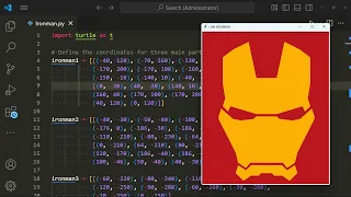 Iron Man Helmet Drawing with Python Turtle Creative Marvel Coding Project geekbyte01