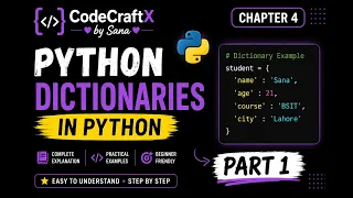 Python Chapter 4 Dictionaries in Python Complete Tutorial CodeCraftX by Sana
