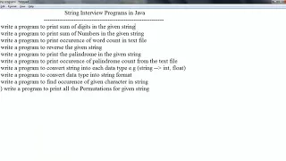 String Programs in Java For Interview - Part1