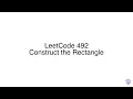 LeetCode 492 Construct the Rectangle