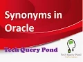 Synonyms in Oracle PL SQL