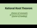 Rational Root Theorem explanation and examples