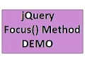 JQUERY FOCUS METHOD DEMO
