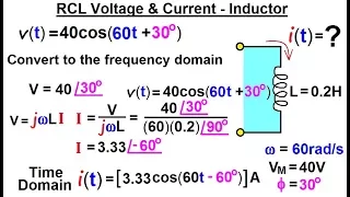 Electrical Engineering Ch 10 Alternating Voltages Phasors 26 of 82 RCL V I - Inductor