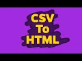 How To Convert CSV To HTML CSV To Media Wiki Code What Is HTML CSV Explained Learn CSV