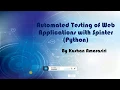 Test automation of web applications with Splinter