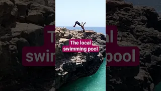 Just a few minutes away from where I anchor my boat is this swimming hole. only in Sal, Cabo Verde