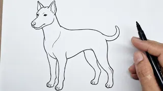 How to Draw a Dog Step by Step Easy | कुत्ते का चित्र कैसे बनाएं | Dog Drawing Tutorial