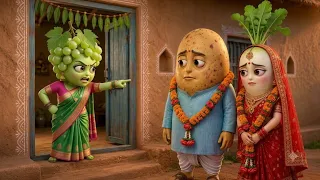 💔 आलू ने अंगूरिन को छोड़कर मूली से शादी की… फिर मूली ने खीरे के लिए आलू को छोड़ दिया! 😭