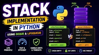 Implement Stack in Python Using Collections and Queue Modules Python Tutorial Data Structures