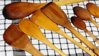 طريقتي في تنظيف الملاعق الخشبيه من الذهون روائح و بقايا الطعام 