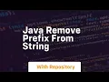 java remove prefix from string