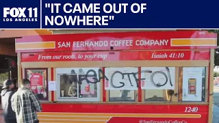LA coffee shop vandalized with anti-MAGA graffiti FOX 11 LA