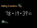 Adding 3 Numbers with Regrouping Example
