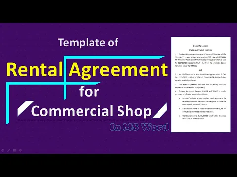 Download MP3 Tenancy Agreement format for commercial shop | Rental agreement for business property in ms word