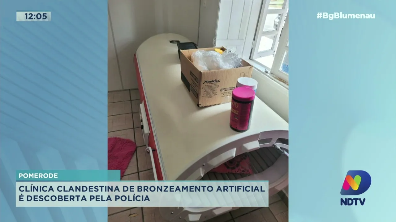 Clínica clandestina de bronzeamento artificial é descoberta pela polícia em Pomerode