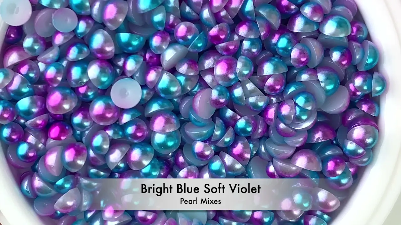 Gradient Flatback Pearls - Bright Blue & Soft Violet