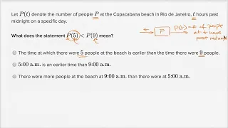 Math Algebra 1 - Function notation word problem beach