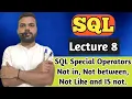 SQL Special Operators Not in Not between Not Like and IS not