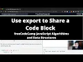 Use export to Share a Code Block ES6 freeCodeCamp tutorial