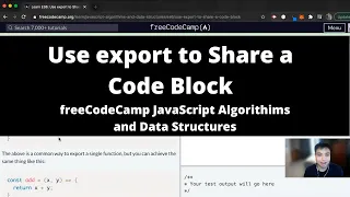 Use export to Share a Code Block ES6 freeCodeCamp tutorial