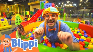 Learning With Blippi At Kinderland Indoor Playground For Kids Educational Videos For Toddlers 