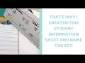Student Information Sheet and Name Tags for Back to School World Language Classroom