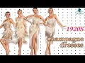 ZAPAKA Women Roaring 20s Sequins Dress Champagne Spaghetti Straps Gatsby Fringed Flapper Dress