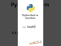 hash Python3 Build in Function tutorial