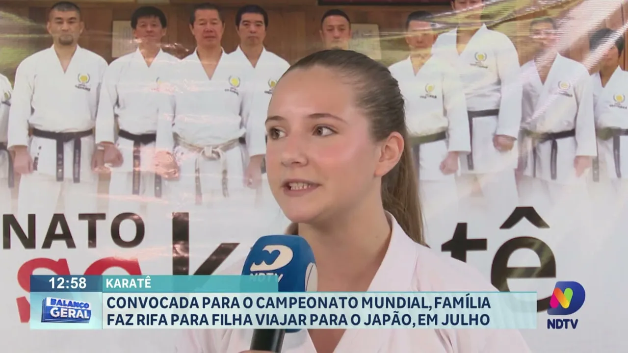 Convocada para o Campeonato Mundial de Karatê, família faz rifa para filha viajar para o Japão