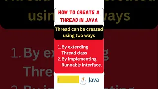 How to create a thread in Java Java Programming language