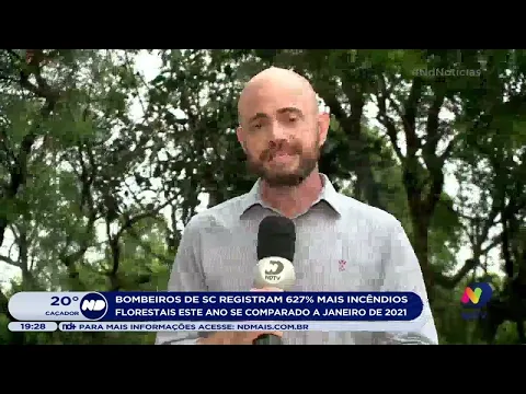 Bombeiros de SC registram 627% mais incêndios florestais este ano se comparado a janeiro de 2021