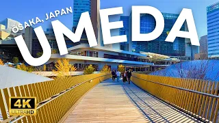 Umeda Osaka Late November Shopping District in Japan 4K No Commentary Walking Tour
