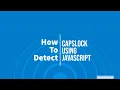 How to detect caps lock using JavaScript