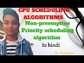 Non-preemptive priority scheduling algorithm Operating system CPU scheduling algorithm