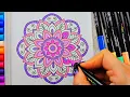 Relaxing Mandala Coloring with ASMR and Meditative Music Slow and PeacefulArt
