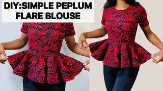how to cut and sew a simple peplum blouse with a 1440 degree flare 