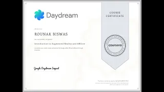 Coursera Introduction to Augmented Reality and ARCore All Quizzes Answers and Solutions