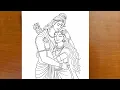 Lord Ram Sita Drawing How to draw Lord Rama Sita easy Ramnavami Drawing