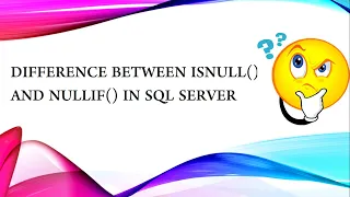 Difference between isnull and nullif functions in SQL SERVER