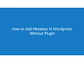 How to save meta box data to database advance metabox tutorial in Bangla