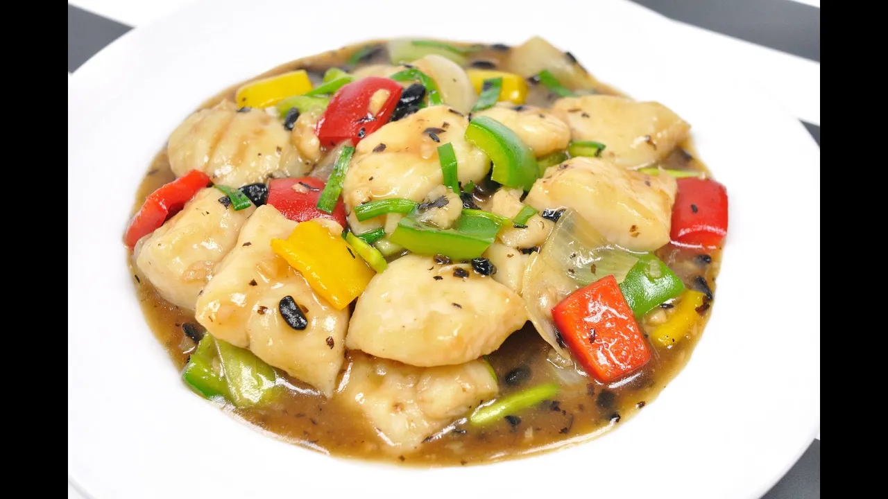 Stir Fried Fish with Black Bean Sauce (Thai Food)  Pla Pad Tao See 