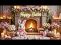 Happy Easter Cozy Fireplace Ambience Gentle Piano Music Spring Serenity for Deep Sleep